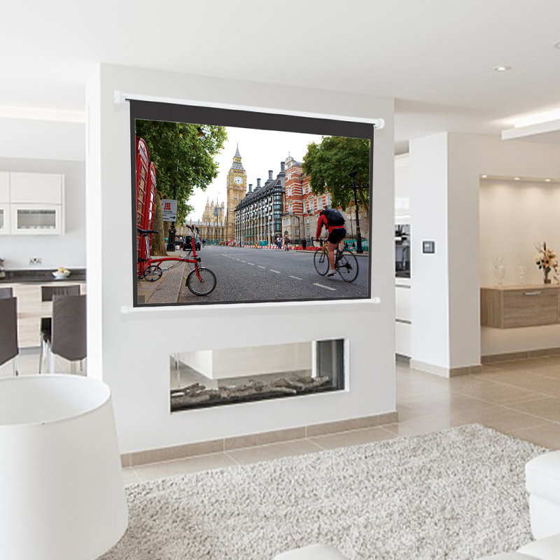 Wayfair Basics™ Electric Projector Screen Projector Screen, 183cm H x 244cm W x 13cm D