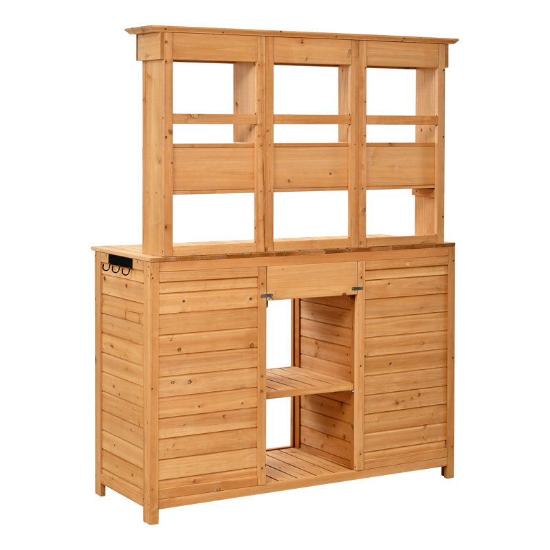 Banc de jardin haut de 65,7 po avec cadre en bois de sapin et structure rustique TopMAX