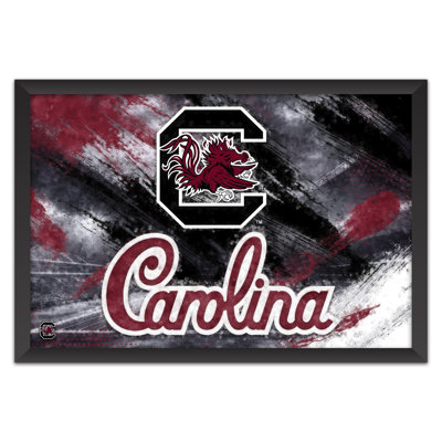 Sporticulture NCAA South Carolina Gamecocks - Affiche encadrée avec logo de l'équipe, 68,5 x 99 cm (27 x 39 pouces), style pinceau. Décoration murale idéale pour les amateurs de football américain.
