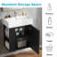 Petit meuble-lavabo flottant 21,6 po avec lavabo en céramique et rangement à gauche-1382248133