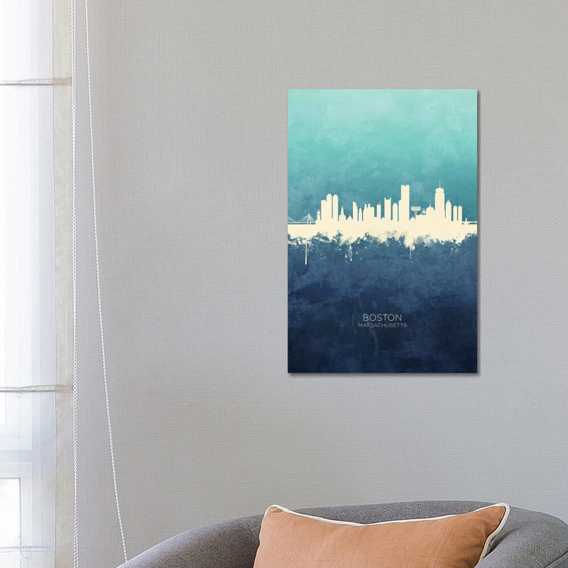 Boston Massachusetts Skyline by Michael Tompsett - Print on Canvas, 66.04cm H x 45.72cm W x 3.81cm D, Wrapped Canvas