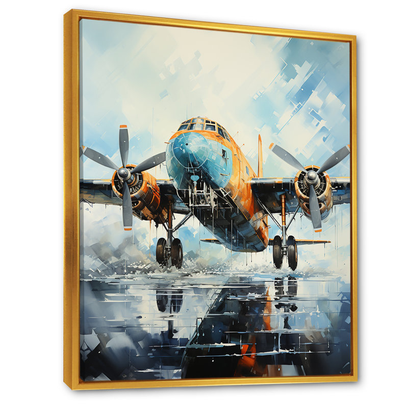 Vol de la liberté - impressions sur toile militaire, Cadre flottant doré, H 32 po x l 24 po x P 1 po
