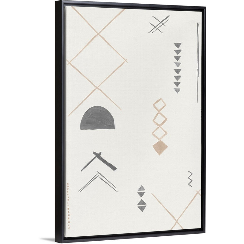 Ancien tissu II par Isabelle Z - reproduction d'art, Toile avec cadre noir, H 26 po x l 18 po x P 1,75 po