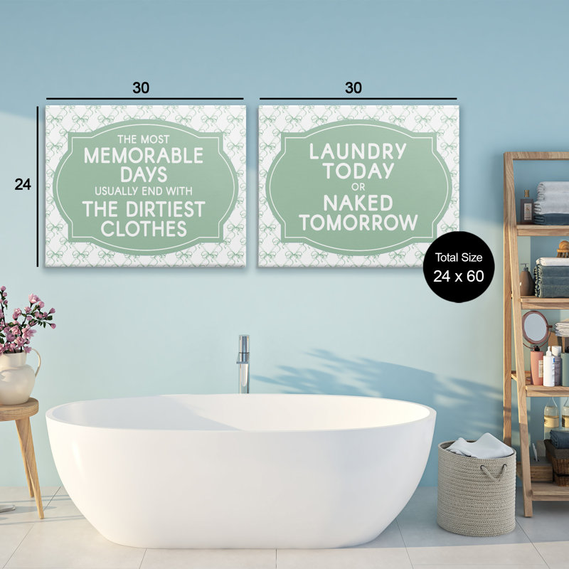 Ensemble de toiles 2 pièces Green Bow Laundry, H 24 po x l 30 po