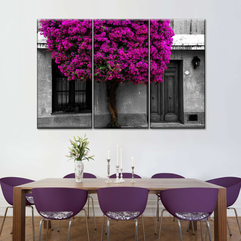 Ensemble de 3 pièces Vivid House Tree Pop sur toile, H 42 po x l 65 po x P 1,25 po