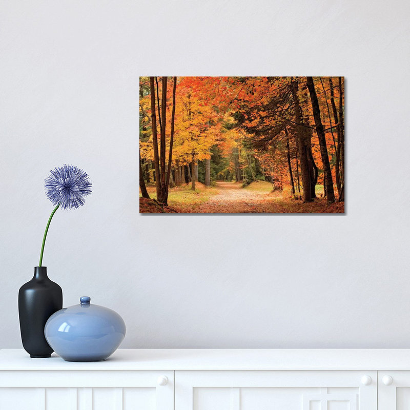 Autumn Walk 1 Piece Wrapped Canvas Wall Art, 30.48 cm H x 45.72 cm W