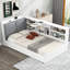 Lit plateforme en bois avec tête de lit, tablettes et 2 tiroirs-589830539-589830581