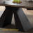 63" to 95" Extendable Sintered Stone Dining Table for 4-10, Matte Sintered Stone Table top, Black Steel Legs-1134799306