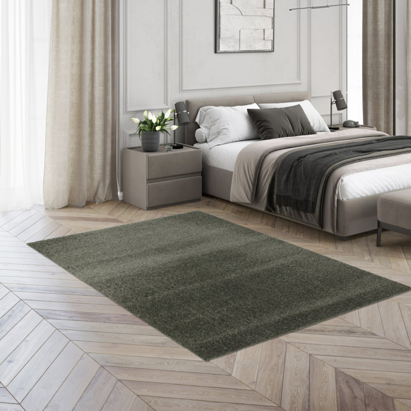 Bunia Machine Washable Forest Green Area Rug, Rectangle 160 x 230 cm
