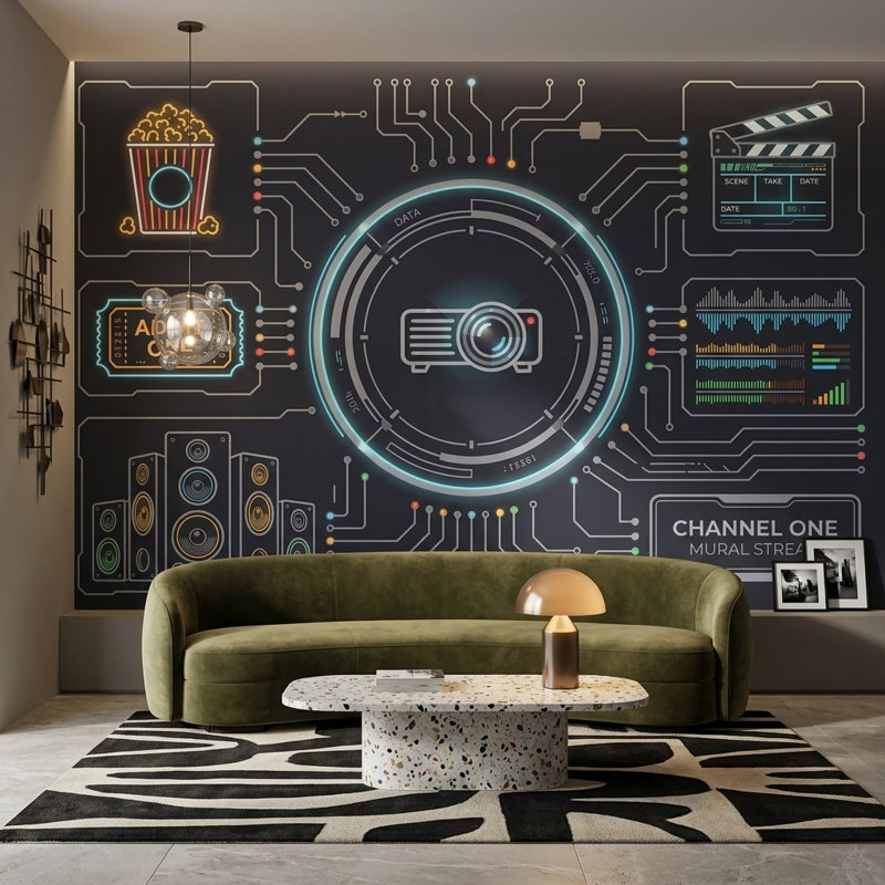 Panneau mural HUR Interface, 160 po x 108 po, Peler et coller