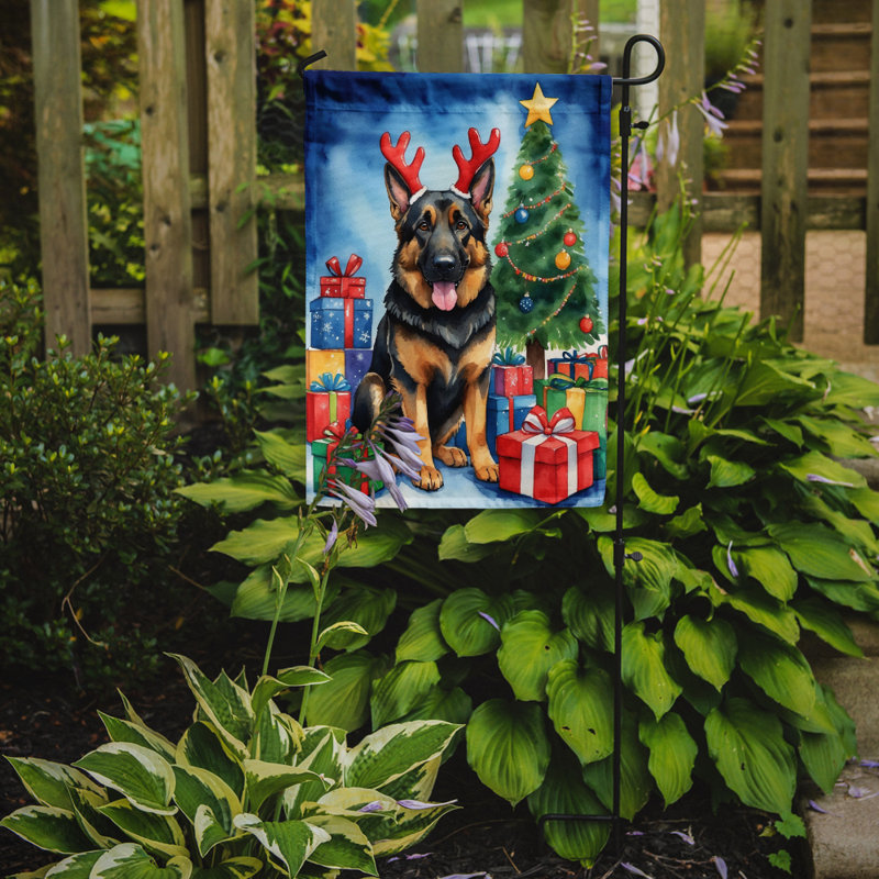 Drapeau de Noël renne de jardin, Berger allemand