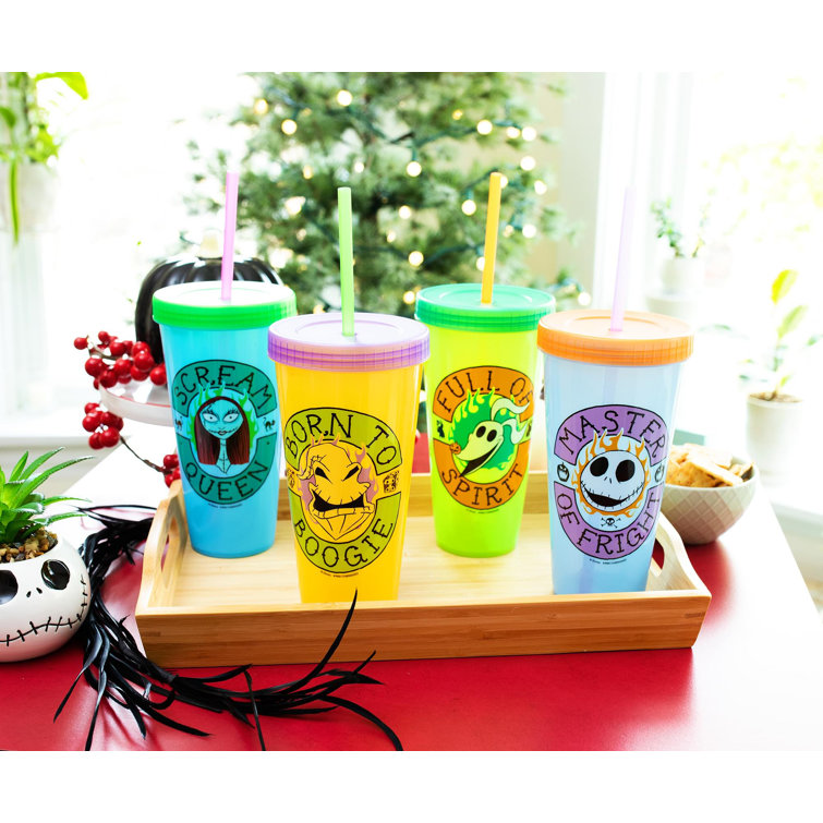 Color Changing Cups, 24oz Cold Cups - 5 Reusable Cups, Lids and Straws -  Ecofriendly coffee Tumbler Travel Cold Cups 