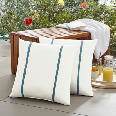 Vahl Striped Outdoor Reversible Throw Pillow