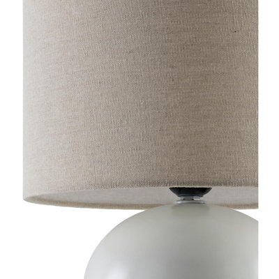 Ceramic Table Lamp with Linen Drum Shade