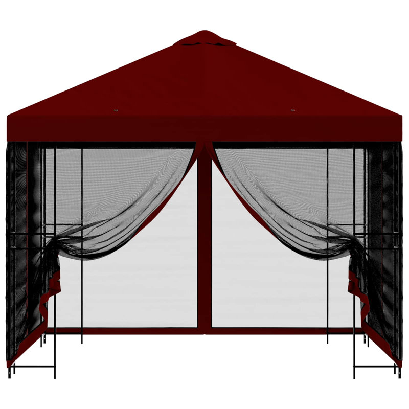 vidaXL Garden Gazebo Polyester and Steel, Burgundy