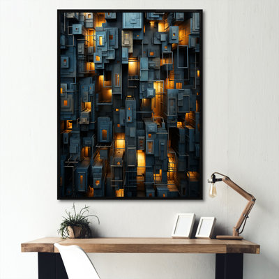 «Copper Canyons Skycrapers Cityscape», impression sur toile