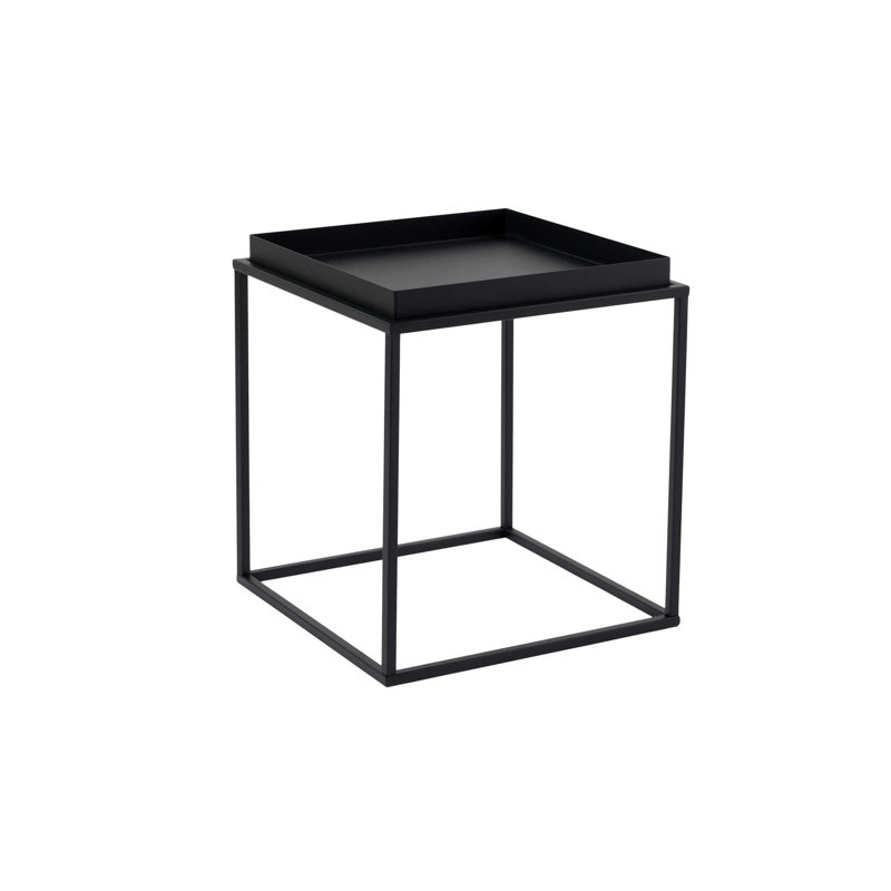 Table basse de style industriel, métal noir, 17,7 po x 17,7 po x 20,5 po | Fabrication 100% métal durable | Conception moderne et moderne, parfaite pour le salon et le bureau, meubles élégants et robustes
