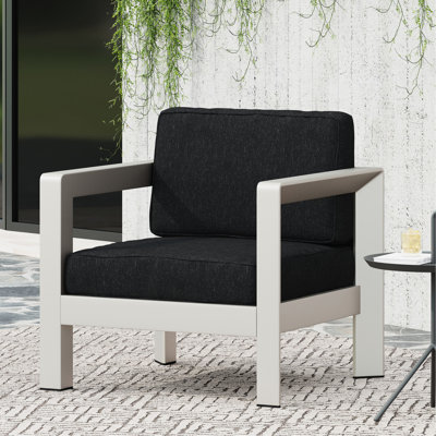 Élégante chaise d'extérieur Mp1 - structure en aluminium, profondeur de 31,14 po pour l'aluminium club de luxe, accoudoir de 24,39 po de hauteur