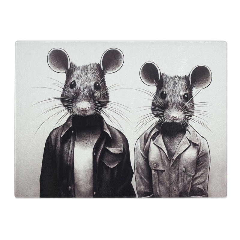 Two Street Rats  Glass Chopping Board