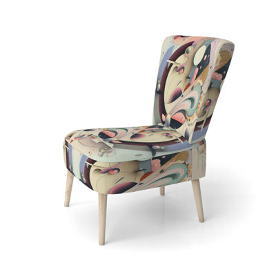 Pastel Art Deco I - Upholstered Contemporary Side Chair, Purple Accent Chair