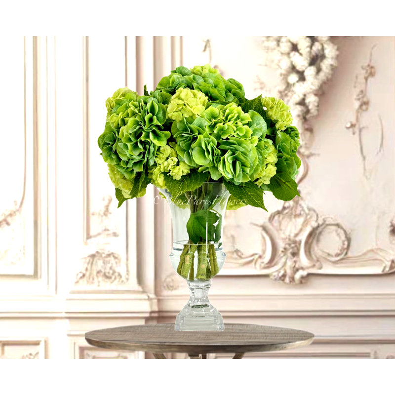 Tall Green Real Touch Hydrangeas In Vase