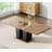 62.99" -78.74" Extendable Dining Table Set, Black&Brown Dining Room Table & Velvet Dining Chairs with Wood Leg, Rustic Kitchen Dining Table and Chairs Set, Modern Dining Table Set-1357237209-1357237283