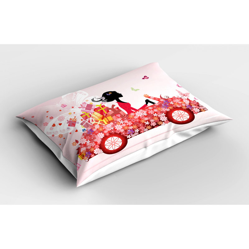 Taie décorative en microfibre de polyester rose / rouge, Lit simple