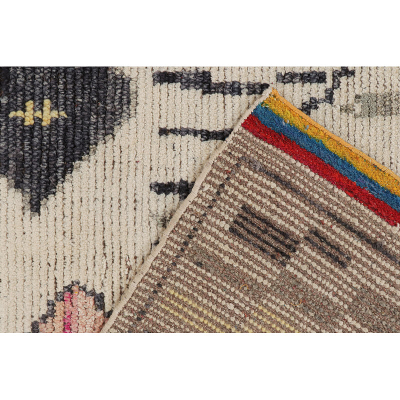 Moroccan Hand Knotted Geometric Area Rug, Rectangle 6' x 8'