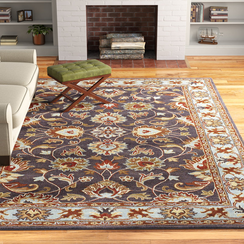Teshina Hand Tufted Wool Rug, Rectangle 5' x 8'