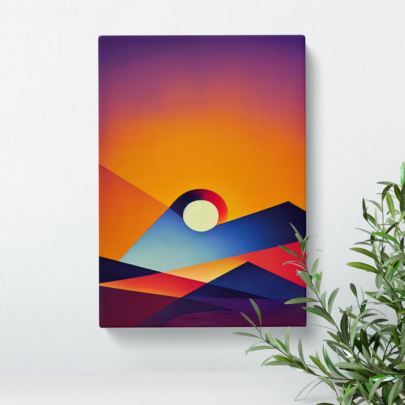 XV1022-5055X Vivid Sunset Abstract - Print, Wrapped Canvas, 50cm H x 35cm W, No Matte