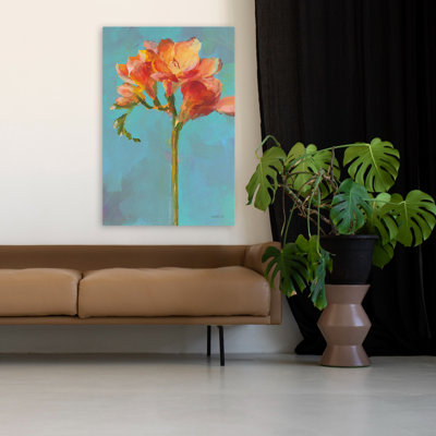 Art floral turquoise et bleu moderne II