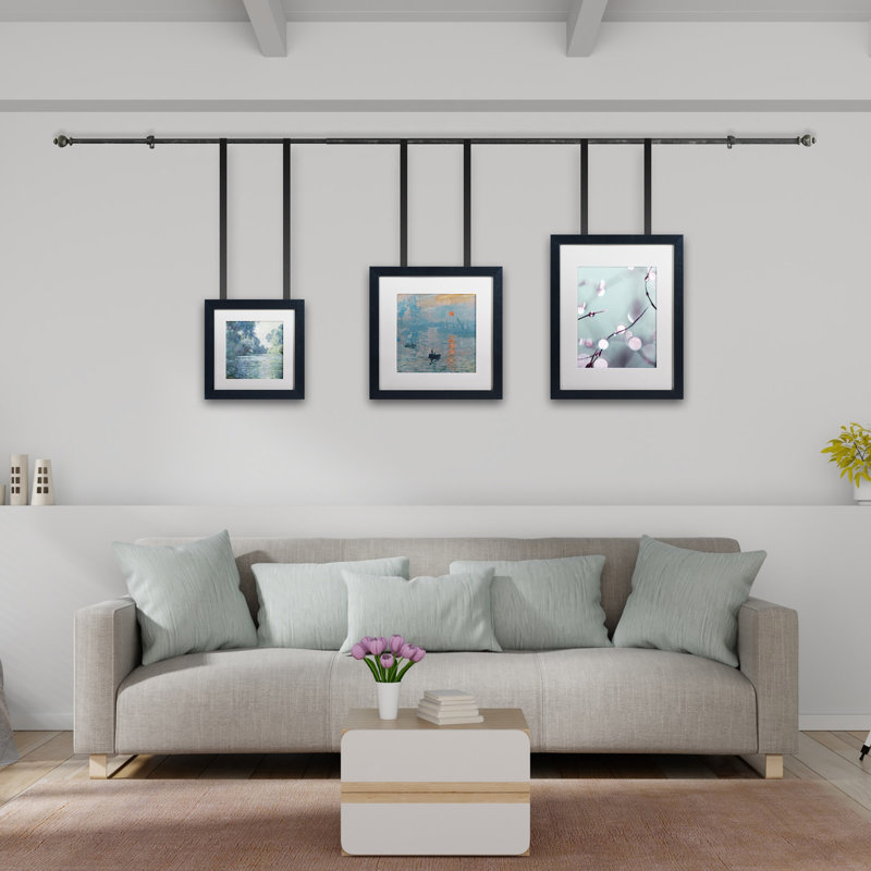 Tringle à rideaux 1 pouce Bowenfels, Noir, H 2,5 po x l 120 po x P 2,5 po