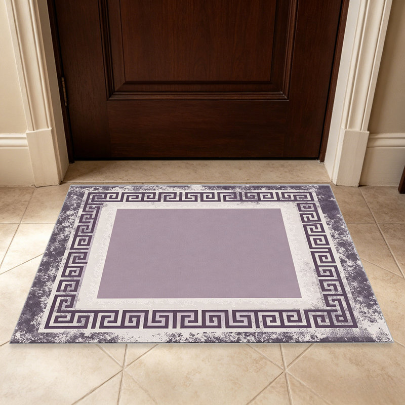 Purple Greek Key Border carpet-easy to clean, machine-washable, soft and comfortable; suitable for door mats, kitchens, living rooms, bedrooms, corridors, and laundry areas. Easy to clean, durable carpet for home decoration.