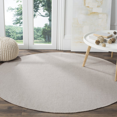 Jodi Striped Handmade Flatweave Cotton Ivory/Grey Area Rug