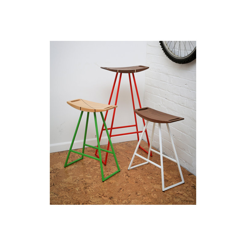 Tabouret de bar et de comptoir Robert, Érable, Vert, Tabouret de comptoir (siège d'une hauteur de 24 p