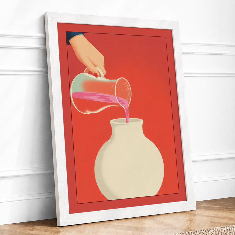Pouring Into Cream Modern - Framed Print, A1 - 84.1 x 59.4 cm, White
