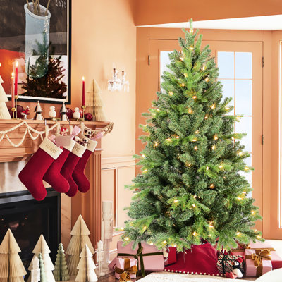 Arbre de 5 pi, 756 pointes en PE +, centre de table de Noël pleine longueur, branches à charnières pour une installation rapide, support en métal, arbre de Noël à espace réduit, et réaliste, assemblage facile, lourd