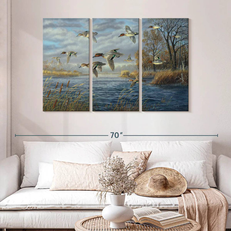 Sanctuary Bay - Green Winged Teal, 32" H x 50" W