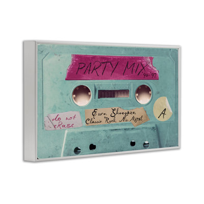 Retro Party Mix Cassette Framed Giclee, design by Annabelle Hall
