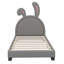 Lit plateforme rembourré en cuir orné d'une décoration de lapin-2013462601-2013462602