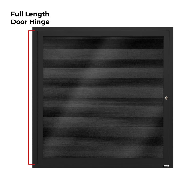 Tableau d'affichage mural fermé pour armoire d'annuaire, Noir thermolaqué, Un, H 36 po x l 36 po