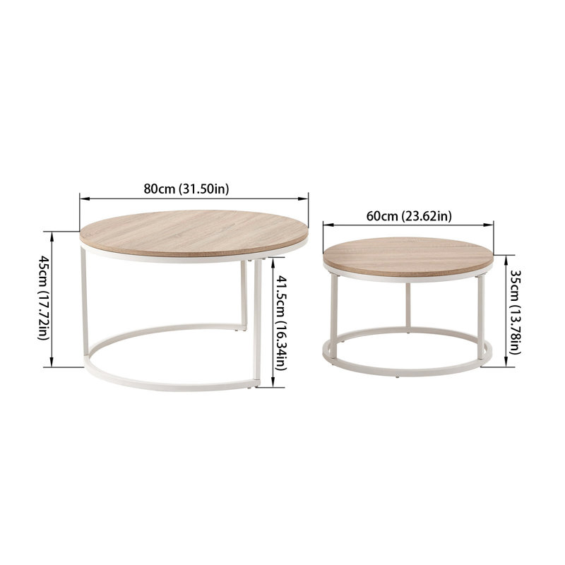 Jaxi Frame Coffee Table, 80cm + 60cm