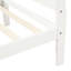 Structure de lit simple en bois massif avec tête de lit et plateforme blanche