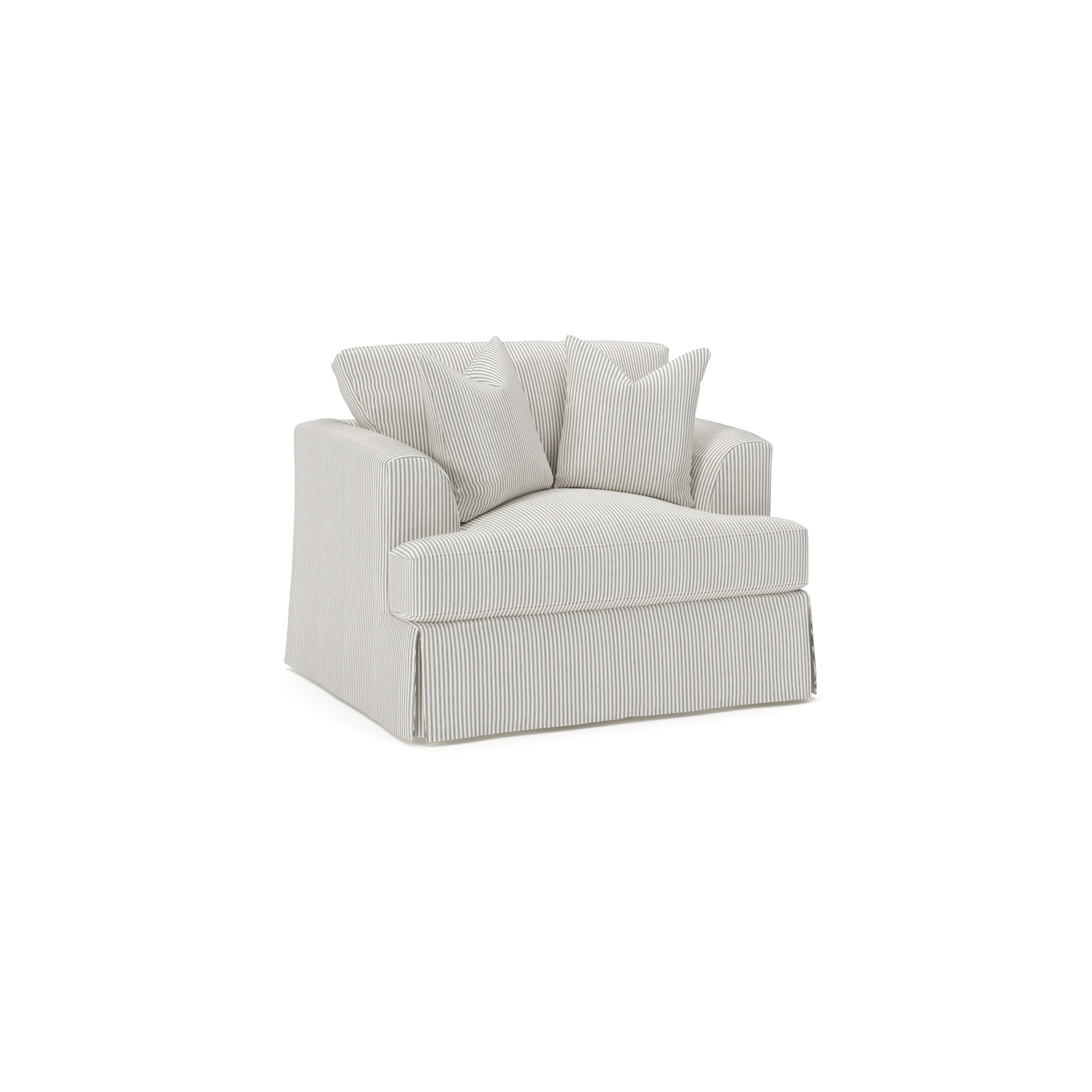 Lucia Upholstered Armchair, Cruise Gray Striped