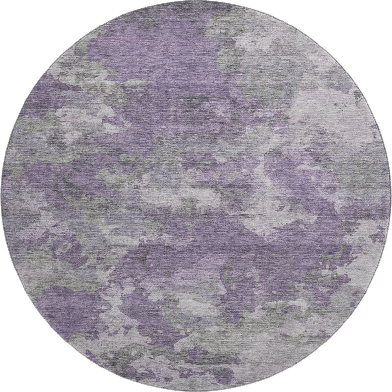 Premium Machine Washable Mouton Abstract Rug, Round 8'