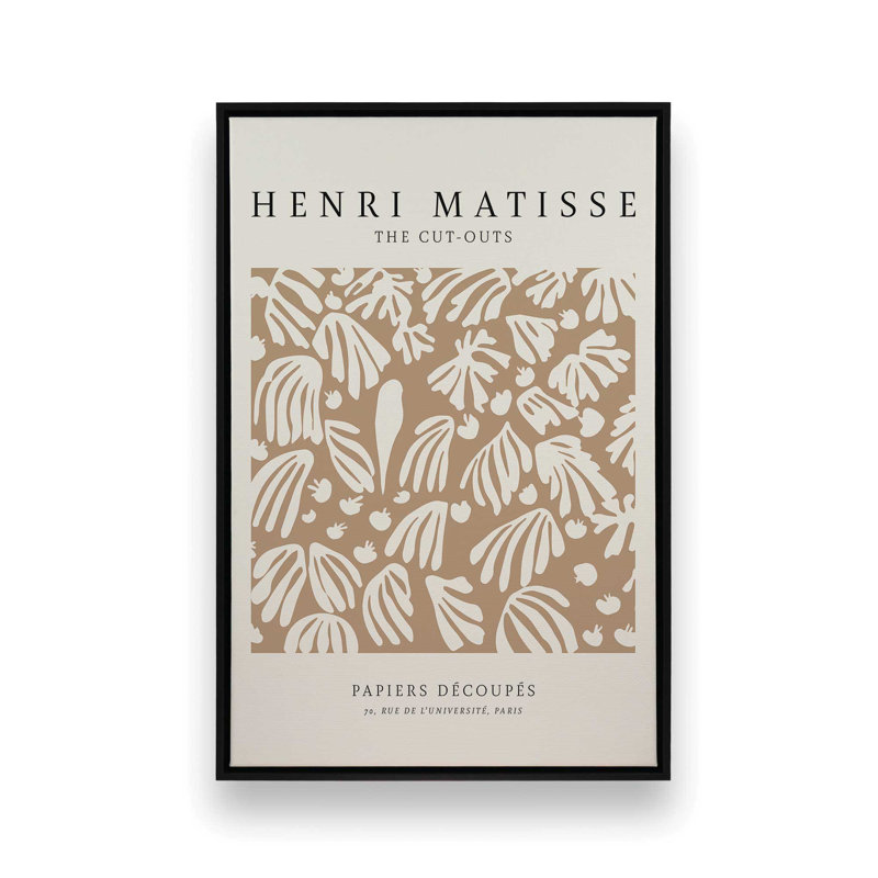 La perruche et la sirène de Matisse, Cadre flottant noir satiné, H 30,75 po x l 20,75 po x P 1,75 po