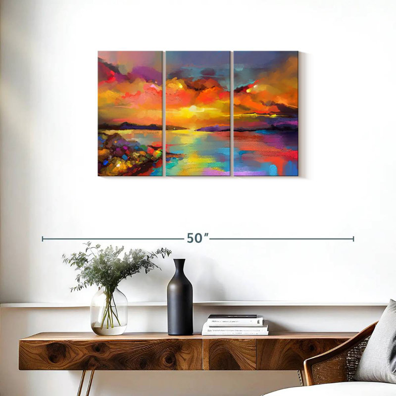 Avery Abstract Sunset Seascape, 20" H x 33" W