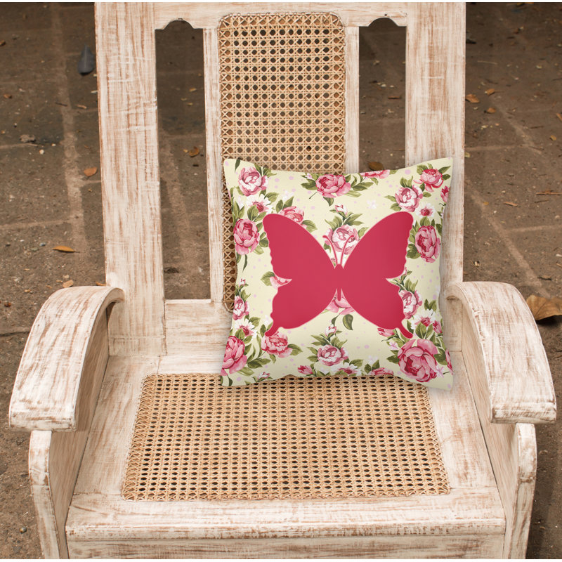  Coussin Butterfly Shabby Elegance, Jaune clair