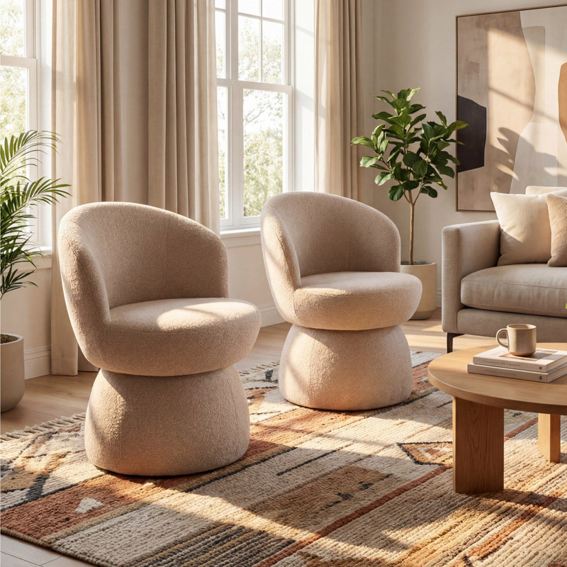 Fauteuil d'appoint rembourré Mid-Back, Mélange de polyester gruau