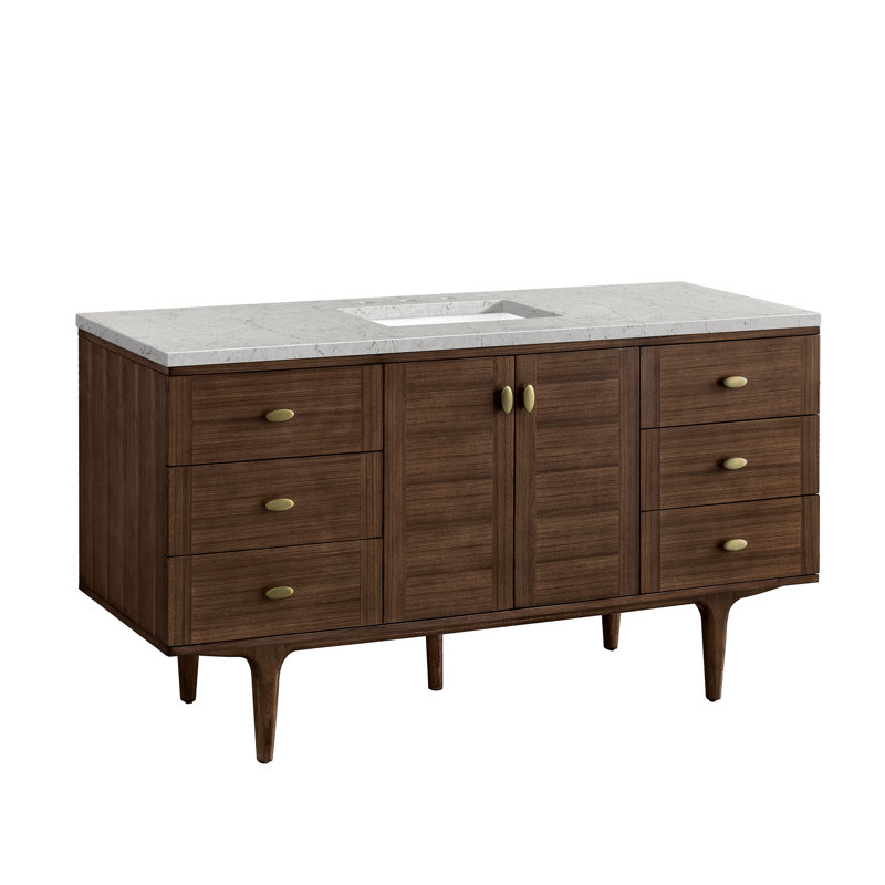 Amberly 60'' W Single Vanity, Eternal Jasmine Pearl